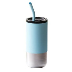 16 Oz Stainless Steel Tumbler Coffee Mug With Lid And Straw