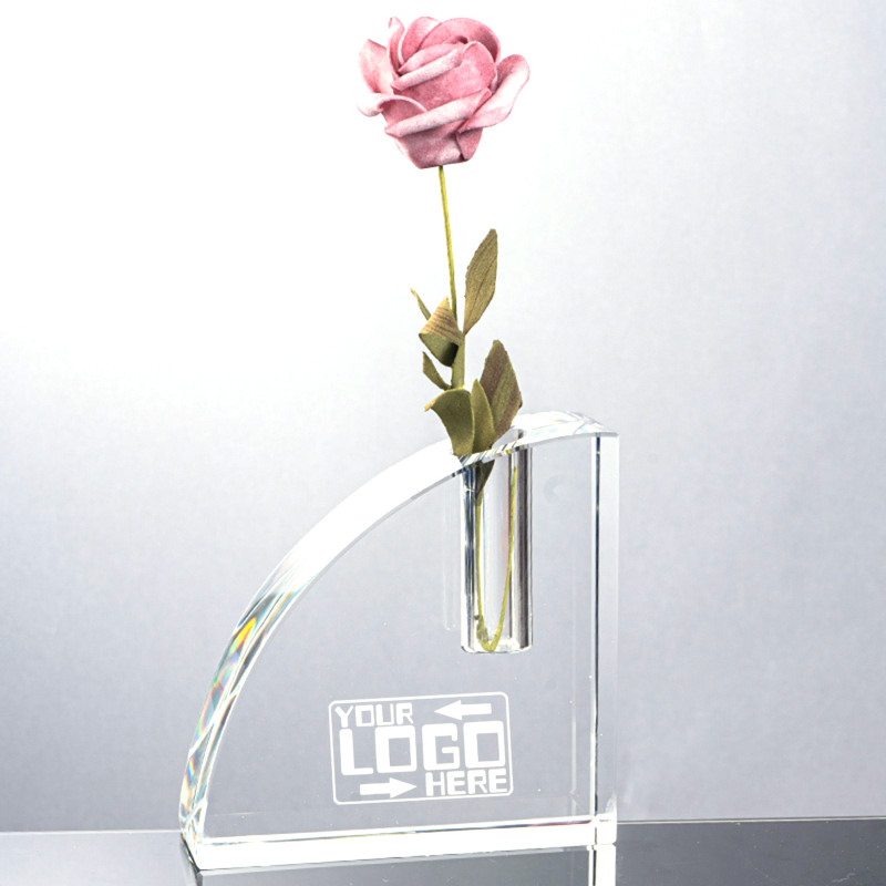Quarter Round Crystal Vase