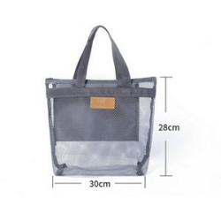 Mesh Beach Tote Bag Cosmetic Shoulder Handbag
