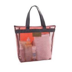 Mesh Beach Tote Bag Cosmetic Shoulder Handbag