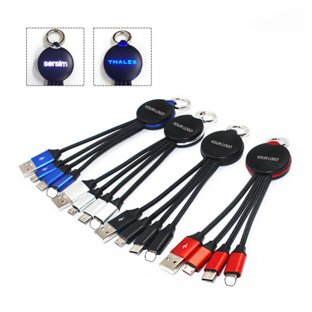Led Light 3 In 1 Keychain Charging Cable
