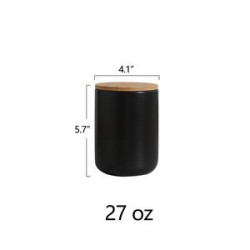 27 Oz. Ceramic Mug Canister With Wood Lid