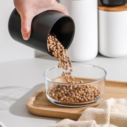 27 Oz. Ceramic Mug Canister With Wood Lid