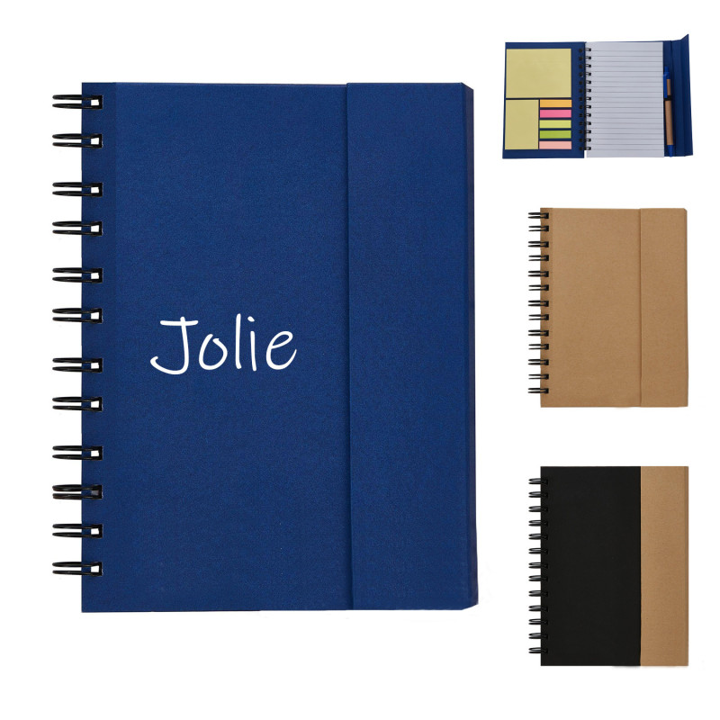 Spiral Notebook With Sticky Notes And A Pen