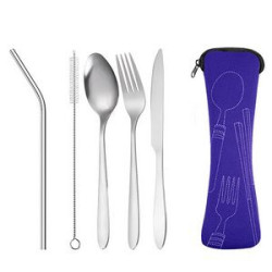 5 Pieces Silverware Flatware Cutlery Set