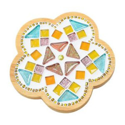 Diy Mosaic Kit With Bamboo Coaster