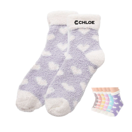 Coral Velvet Love Flanged Flat Socks For Women