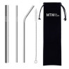 Stainless steel reusable straw set