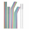 Stainless steel reusable straw set
