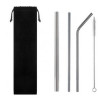 Stainless steel reusable straw set