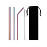 Stainless steel reusable straw set