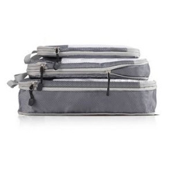 Set Of 3 Packing Cubes Foldable Storage Mesh Bag Organizer