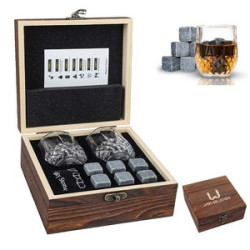 Whiskey Glass Set With Wooden Gift Box