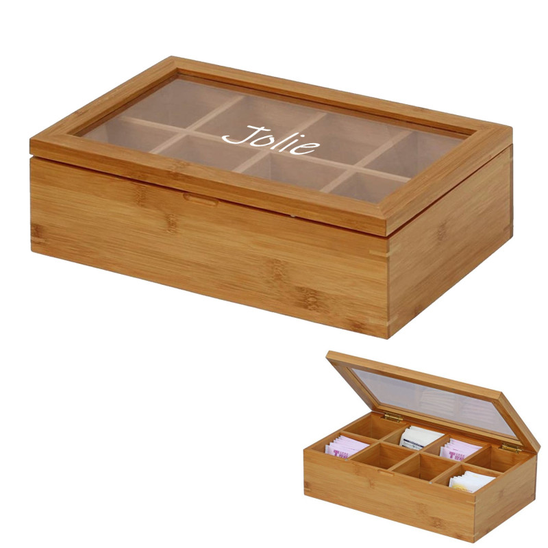 8 Comp Wooden Tea Box