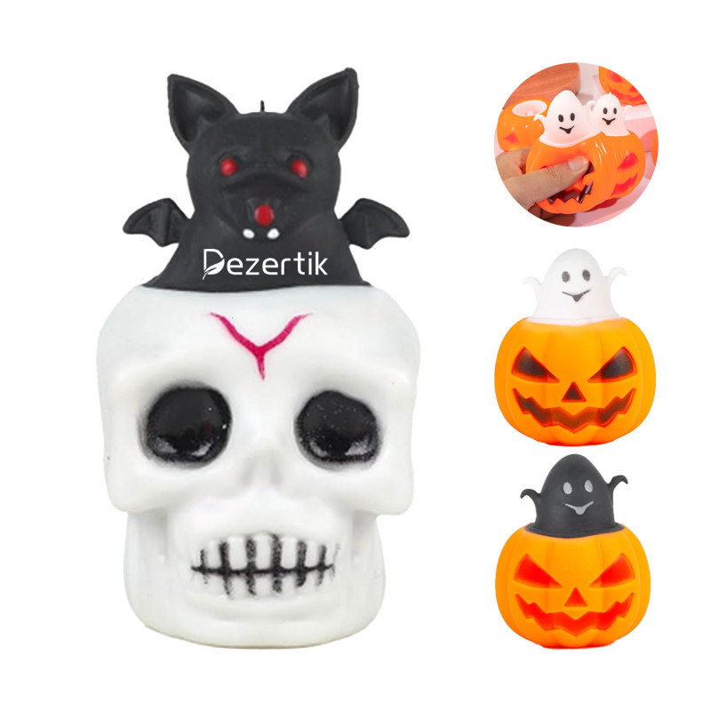 Funny Halloween Pumpkin Stress Ball for Squeezing