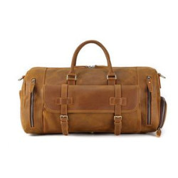 Vintage Leather Travel Duffle Luggage Bag