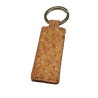 Cork Wood Rectangle Keychain