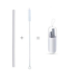 Collapsible Reusable Silicone Drinking Straws Kit