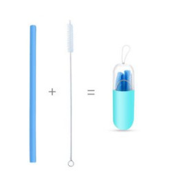 Collapsible Reusable Silicone Drinking Straws Kit