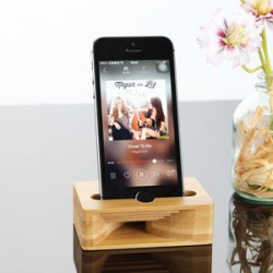 Bamboo Wooden Desktop Mobile Phone Speaker Holder