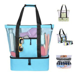Beach Tote Bag With Insulated Cooler
