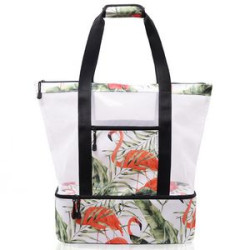 Beach Tote Bag With Insulated Cooler