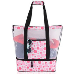 Beach Tote Bag With Insulated Cooler