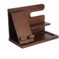 Wood Phone Docking Station Desk Organizer