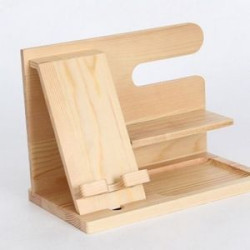 Wood Phone Docking Station Desk Organizer