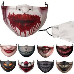 Cotton Fancy Halloween Face Mask Beats Mouth for Adult Party