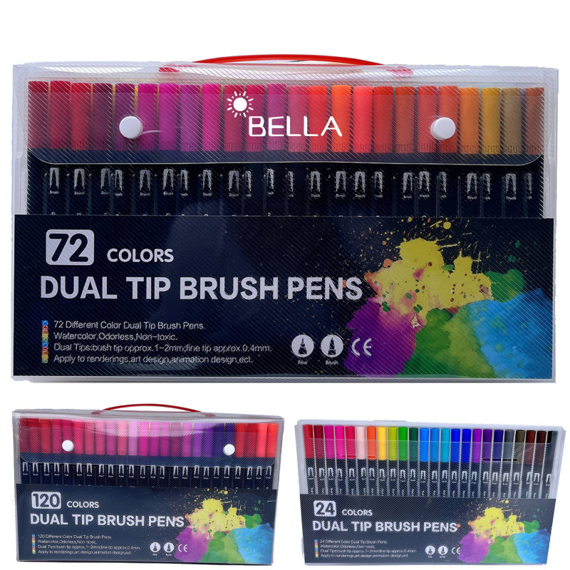 Plastic Double ended marker soft head watercolor pen set