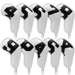 PU Leather Golf Club Protective Covers 10PCS