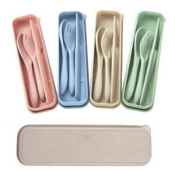 4 Sets Portable Wheat Cutlery