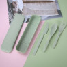4 Sets Portable Wheat Cutlery