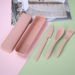 4 Sets Portable Wheat Cutlery