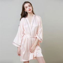 Women's Satin Robe,Silky Kimono Bathrobe