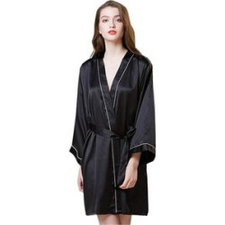 Women's Satin Robe,Silky Kimono Bathrobe
