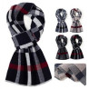 Winter Pure Wool Plaid Business Scarf For Men