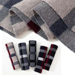 Winter Pure Wool Plaid Business Scarf For Men