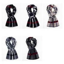 Winter Pure Wool Plaid Business Scarf For Men