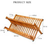 Bamboo Folding 2-Tier Dish Drying Rack with Utensil Holder