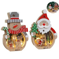 Christmas Wood Cutouts Pendants With Led Lights