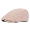 Men's Linen Newsboy Flat Cap