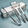 3 Piece Stainless Steel Bbq Set With Storage Case