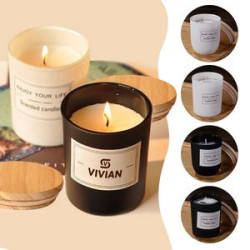 12 Oz Soy Wax Tumbler Scented Candle W/ Wood Lid