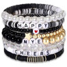Plastic Black and white star heart smiley face bracelet