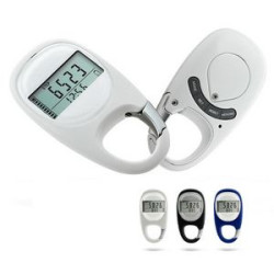 3D Walking Pedometer w/ Carabiner Clip