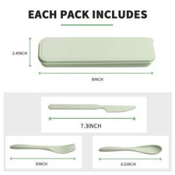 Portable Wheat Straw Cutlery With Case