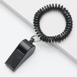 Whistle Key Ring With Coil Wristband