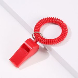 Whistle Key Ring With Coil Wristband